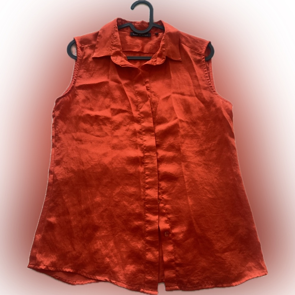 Sleeveless Orange Shirt